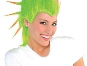 Amscan Party Ready Team Spirit Mohawk Wig, Green, 10.6 X 8.2"
