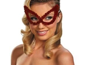 Adult Red Masquerade Ball Costume Accessory Elegant Large Sequin Mask