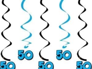 50th Birthday Dizzy Danglers, 5 Pk