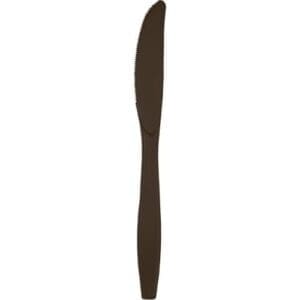 Premium Plastic Knives, Chocolate Brown, 24 Count