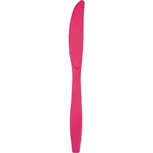 Touch of Color Premium Plastic Knives, Hot Magenta, 24 Ct