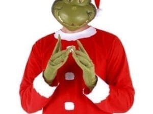Adult Grinch Costume with Hat and Half Mask