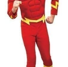 Justice League the Flash Muscle Adult Costume - Size: Large