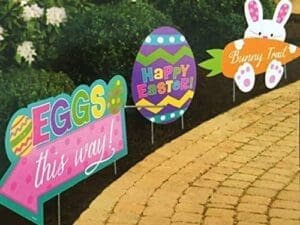 Amscan 199978 Easter Sidewalk Signs, Assorted Sizes, Multicolored