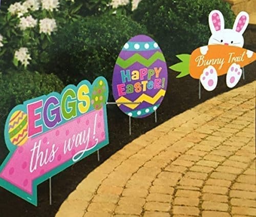 Amscan 199978 Easter Sidewalk Signs, Assorted Sizes, Multicolored
