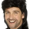 Black Mullet Fancy Dress Wig -  Wig Fancy Dress Mullet Accessory Black Costume Mens 1980s Long Adult Jason - Image 2