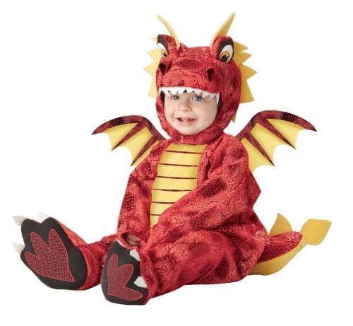 Adorable Dragon Costume Infant Toddler: Red & Yellow 12-18 Months