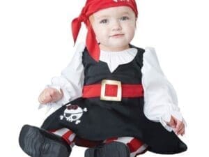 California Costumes Baby Girls' Petite Pirate Infant, Black/White/Red, 18 to 24 Months