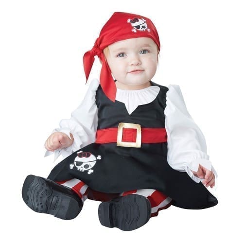 California Costumes Baby Girls' Petite Pirate Infant, Black/White/Red, 18 to 24 Months