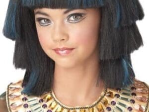 Girls Egyptian Stepped Layers Cleopatra Black Wig for Halloween
