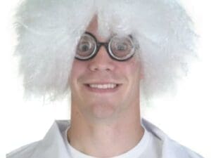 Mad Scientist White Wig for Adults