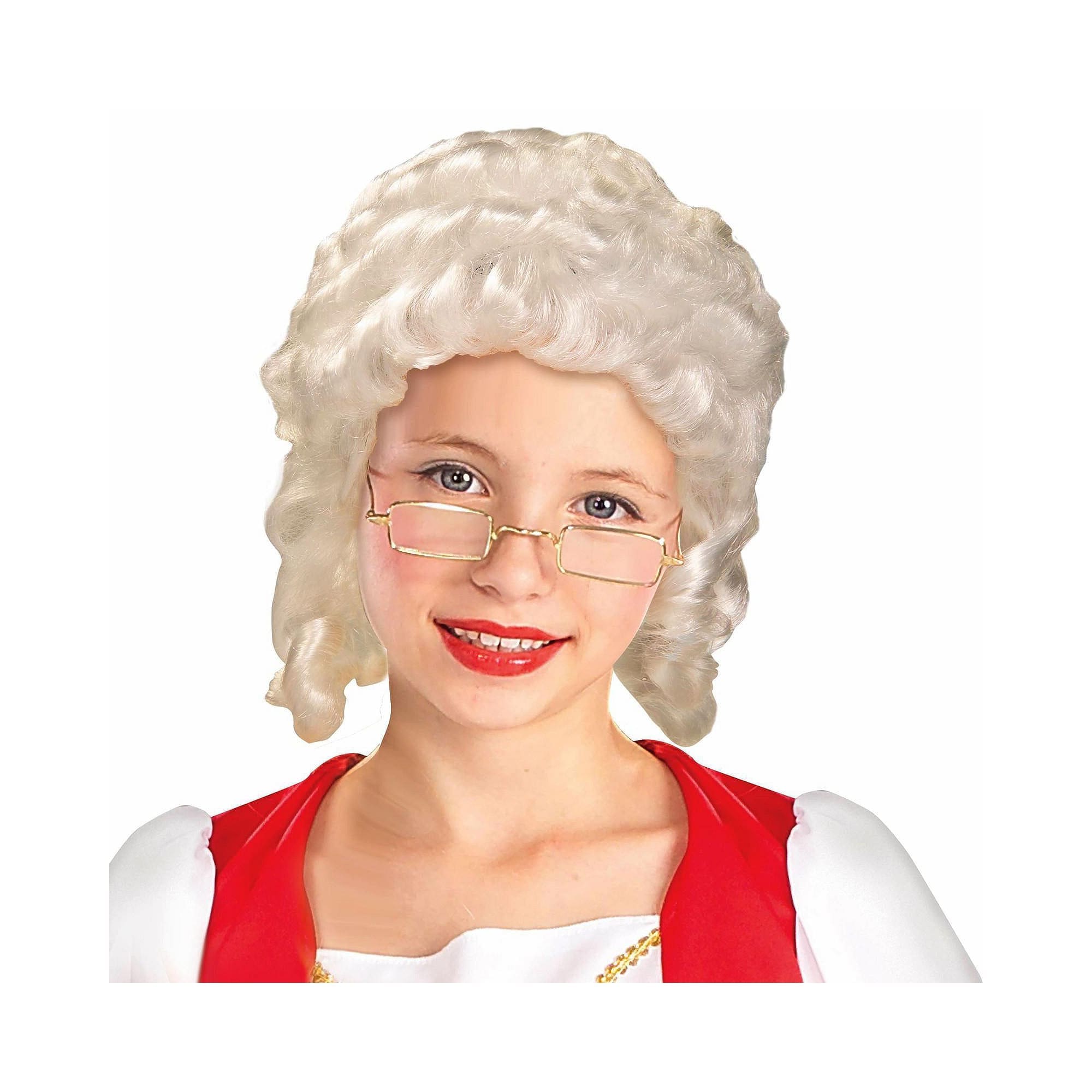 Forum Novelties Mrs. Santa/Colonial Girl Child Wig, White
