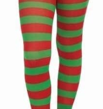 Child Red & Green Striped Tights