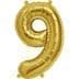 Loftus International KV-00566 16 in. Number 9 Gold Balloon