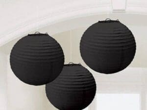 Black Paper Lanterns 3ct