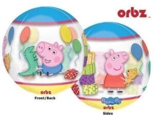 Price Includes Helium Peppa Pig Balloon - See Thru Orbz Birthday Party Supplies