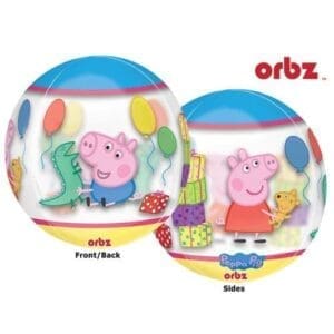 Price Includes Helium Peppa Pig Balloon - See Thru Orbz Birthday Party Supplies