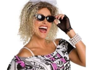 80's Rock Punk Crimped Blonde Costume Wig
