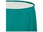 14 Ft Plastic Tableskirt Tropical Teal 6 Ct