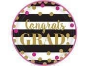 Gold Confetti Grad 10.5" Plates (18 Count)