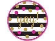 Gold Confetti Grad 7" Plates (18 Count)
