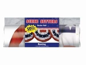 Amscan Bunting Border Roll, 18" X 40', Red/White/Blue, 2/Pack (672176),Size: Large