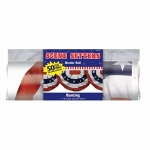 Amscan Bunting Border Roll, 18" X 40', Red/White/Blue, 2/Pack (672176),Size: Large