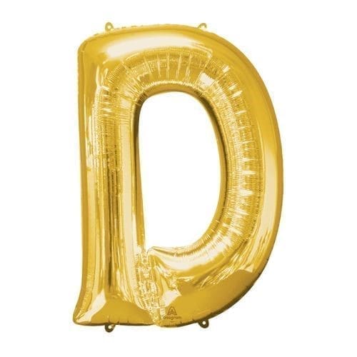 Anagram 78397 33 in. Letter D Gold Supershape Foil Balloon