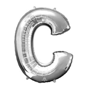 Anagram 78394 32 in. Letter C Silver Supershape Foil Balloon