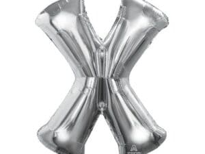 78436 35 in. Letter X Silver Supershape Foil Balloon