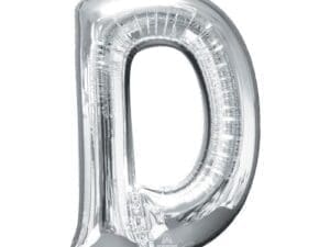 78396 33 in. Letter D Silver Supershape Foil Balloon