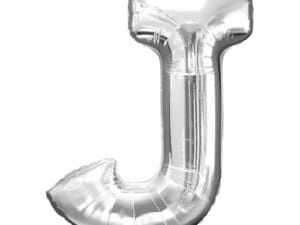 33 in. Letter J Silver Supershape Foil Balloon