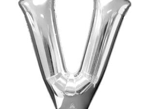 78432 32 in. Letter V Silver Supershape Foil Balloon