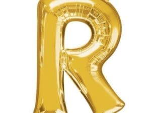 Anagram 78425 32 in. Letter R Gold Supershape Foil Balloon