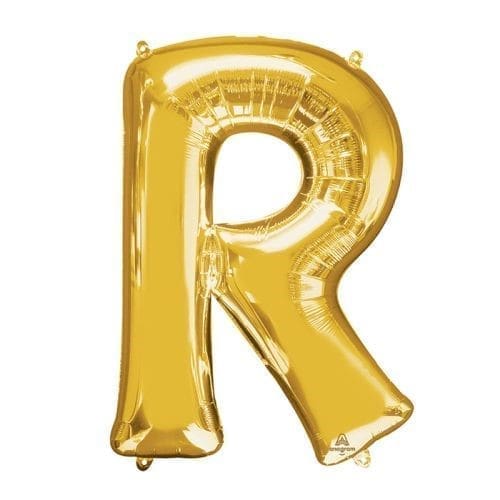 Anagram 78425 32 in. Letter R Gold Supershape Foil Balloon