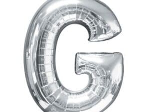 78402 32 in. Letter G Silver Supershape Foil Balloon