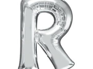 78424 32 in. Letter R Silver Supershape Foil Balloon