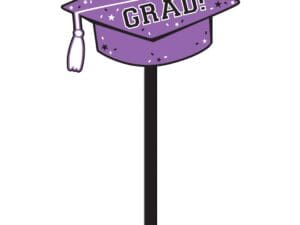 Purple Congrats Grad Yard Sign Decorations
