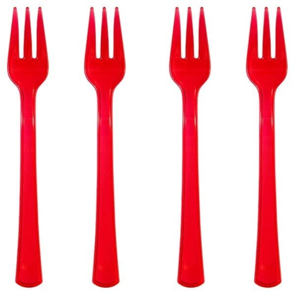 Club Pack of 480 Brick Red Premium Mini Plastic Party Forks