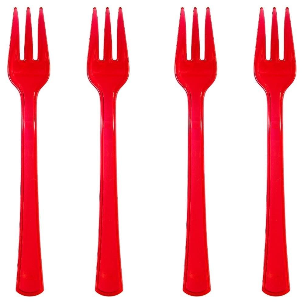 Club Pack of 480 Brick Red Premium Mini Plastic Party Forks