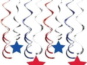 Patriotic Dizzy Danglers, 8 Pk