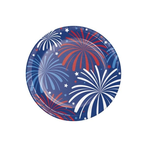 Patriotic Patterns Dessert Plates, 8 Pack - Image 2