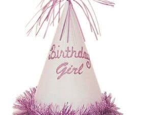 Glitter Fringe Birthday Girl Party Hat