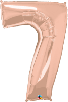 (7, Rose Gold) 34 Inch Metallic Number Balloons