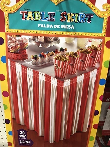 Red & White Striped Table Skirt