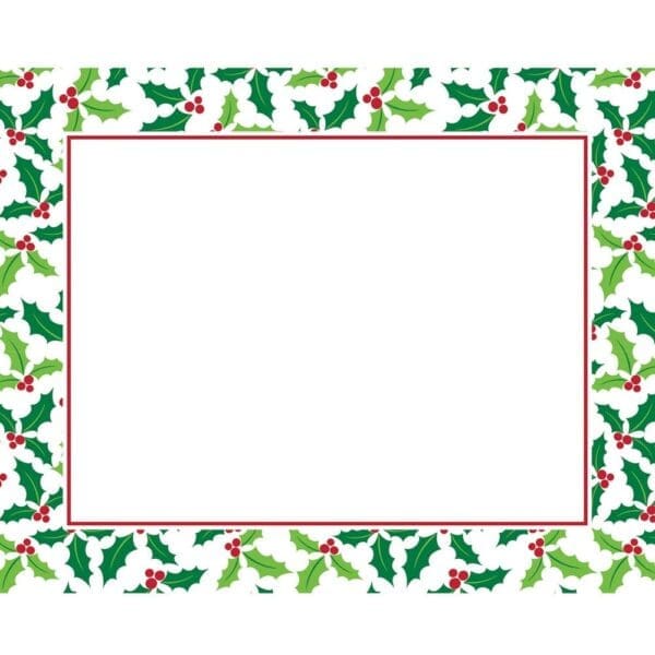 Holly Placemats 12 Ct Christmas Place Mat 12 X 15