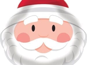 331308 14 in. Santa Round Plastic Tray