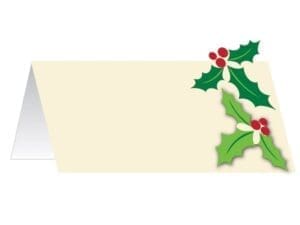 Christmas Holly Placecards W/ Attachment 12 Ct Place Cards