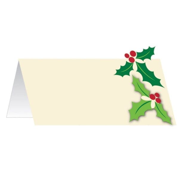 Christmas Holly Placecards W/ Attachment 12 Ct Place Cards