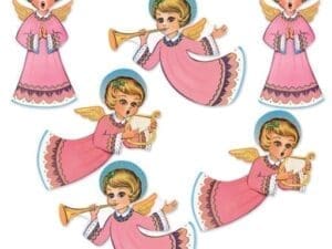 Beistle 20058 14.5 to 16.25 in. Vintage Christmas Glittered Angel Cutouts - Pack of 12